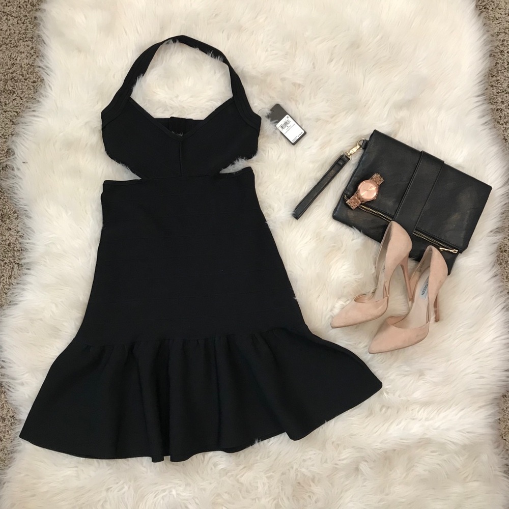 NWT GUESS Mirage Cutout Halter Bodycon Dress NWT